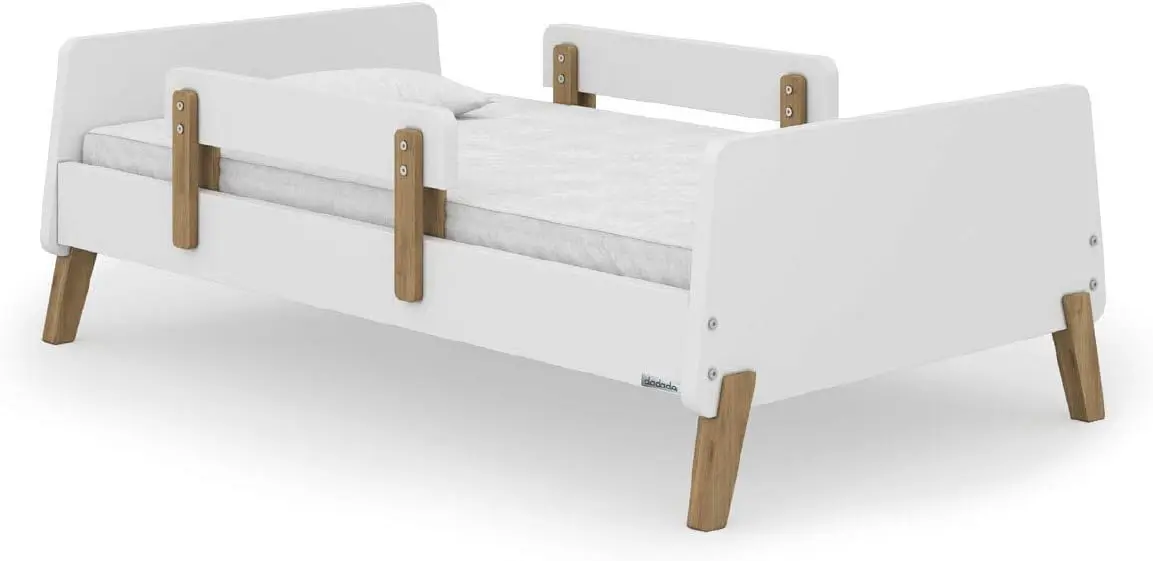 Toddler Bed with Removable Rails – Toddler and Kids Bed Set Fits Standard Crib Mattress, Holds up to 50 Lbs. – Modern