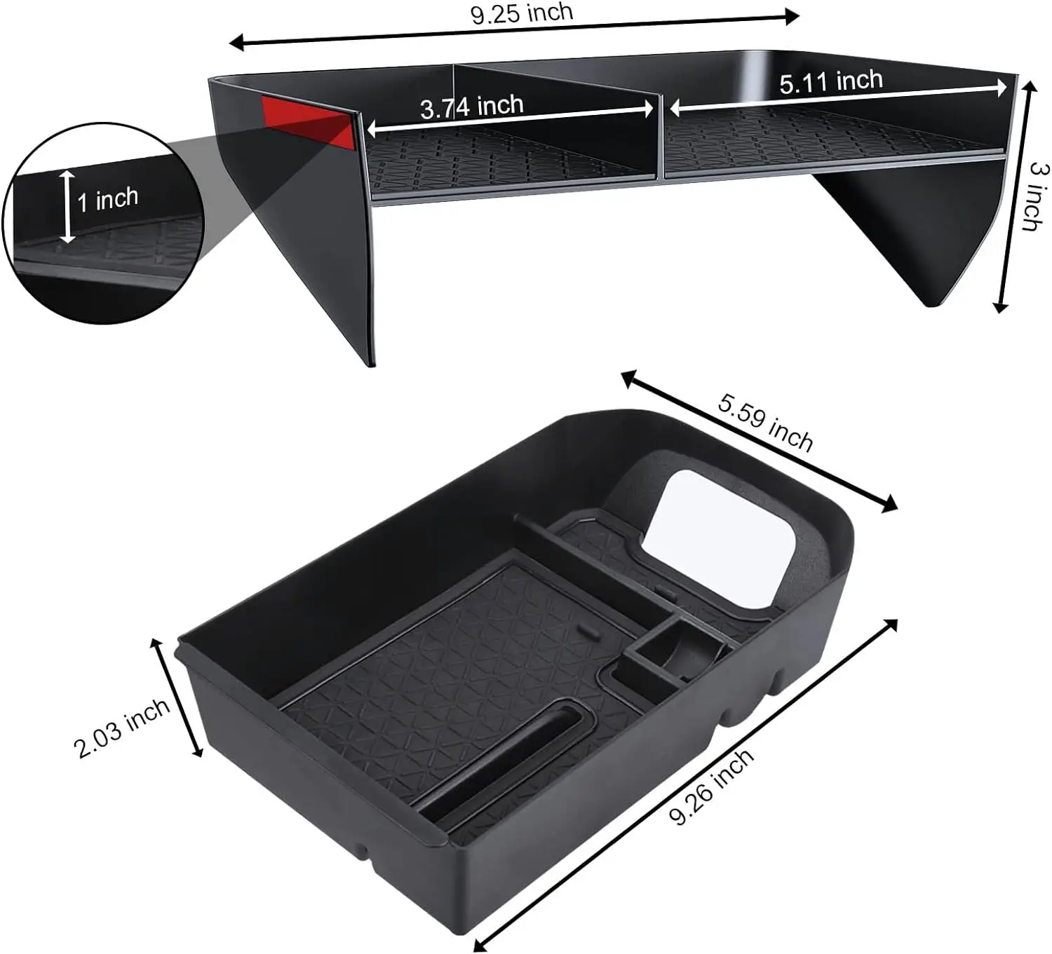 Center Console Organizer Compatible with Toyota RAV4 2024-2019 Interior Accessories Gear Shift Storage Tray Secondary Box