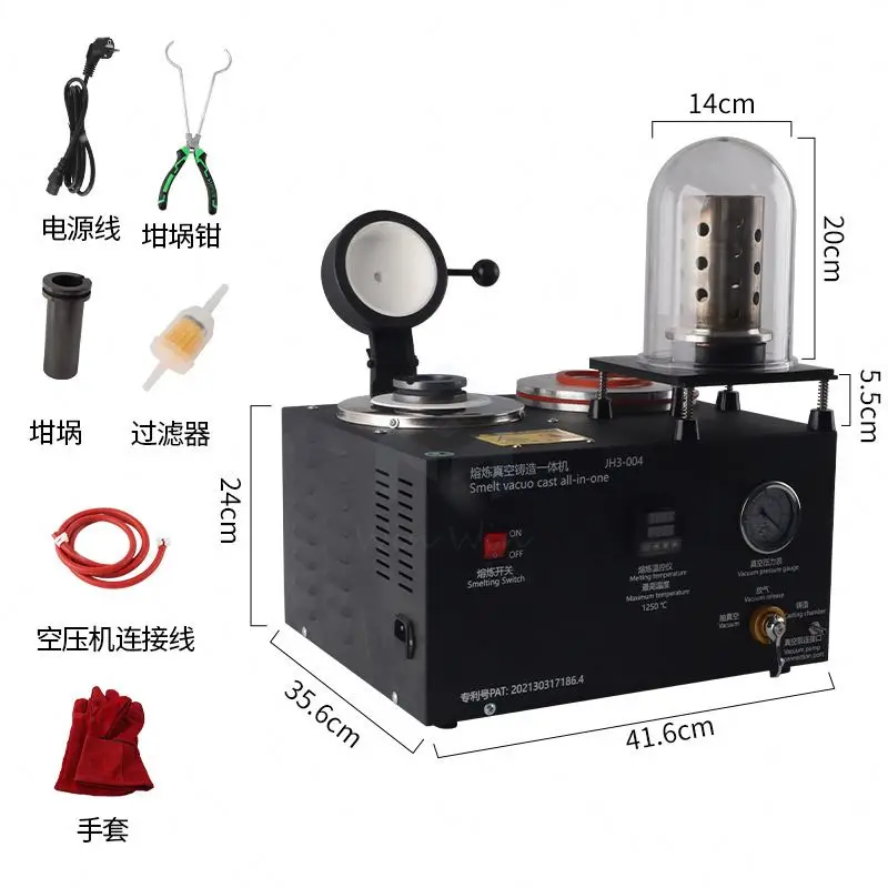 Jewelry Tools Equipment 2L Lost Wax Cast Casting Metal Melting Gold Melting Furnace Jewellery Vacuum Casting Machine