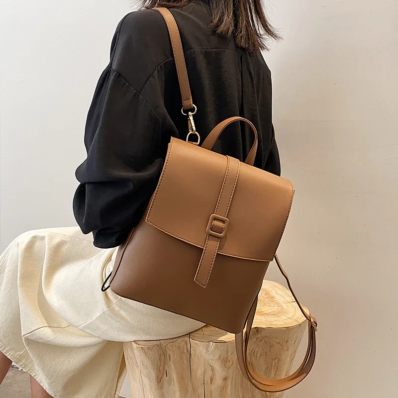 backpack Shoulder Crossbody Bags for Women Casual Retro 2023 Autumn New Solid Concise All-match Large-capacity Office Lady