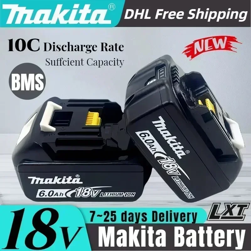 

genuine Makita 18V 6AH 6000mAh Battery Rechargeable Li-ion Lithium-ion Batteries Charger for BL1860B BL1850 BL1830 BL1815 LXT400