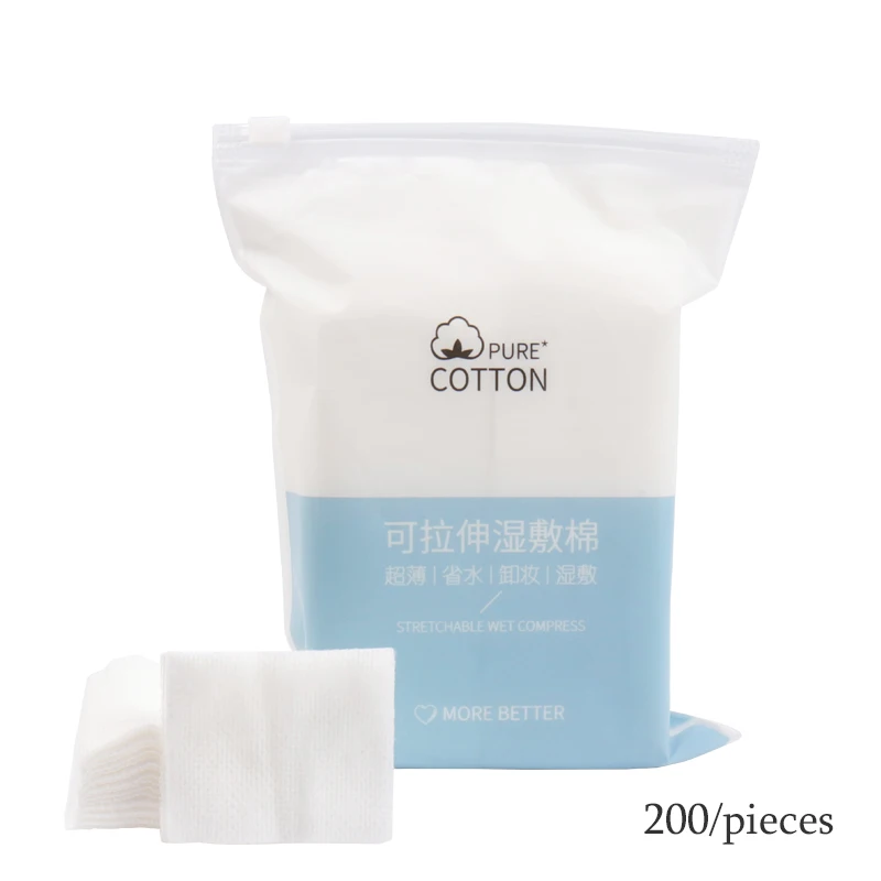 200 pezzi di cotone bagnato elasticizzato monouso per risparmio idrico batuffolo di cotone portatile per la rimozione del trucco pezzo di cotone carta per maschera facciale traspirante