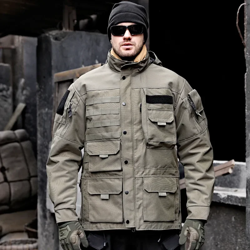 DurableTactical Medium And Long Locomotive Trench Coat Outdoor Jacket Military Version Waterproof And Wear-resistant Tooling
