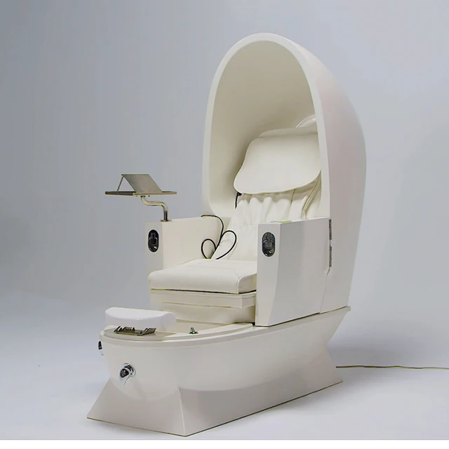 New European-style luxury spa pedicure beauty salon beige reclining massage foot spa waterless pedicure chair