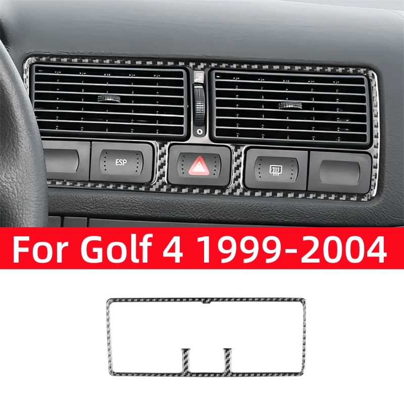 

For VW Golf 4 Jetta Bora MK4 R32 GTI 1999-2004 Accessories Carbon Fiber Interior Car Central Air Outlet Decor Frame Trim Cover