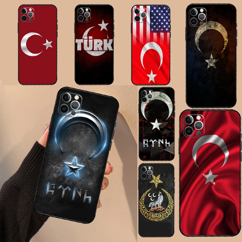 Republic Turkey Flag Ankara Case For iPhone 15 13 11 12 14 16 Pro Max Mini X XS Max XR 14 Plus Cover Coque