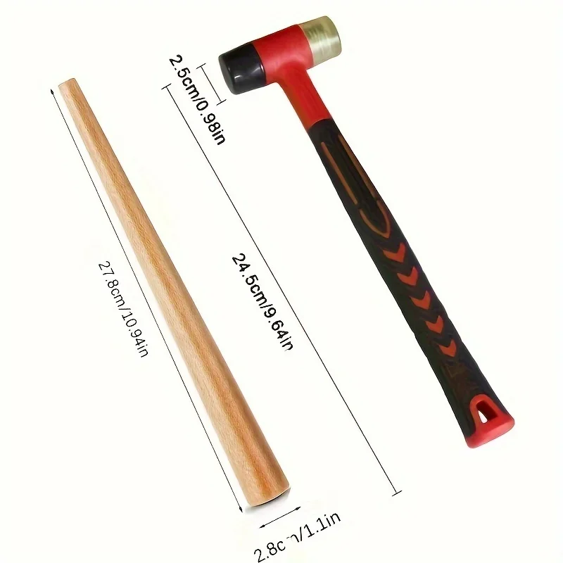 1Pcs/2Pcs Double Sided Jewelry Hammer Ring Shaping Kit with Sanding· Rod for Metal Wire Bending Ring Forming Polishing Grinding
