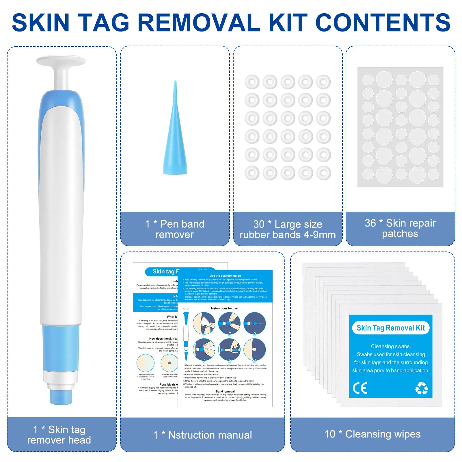 Strumento di bellezza Rimozione etichette per la pelle Talpe Tamponi detergenti efficienti Rimozione foglie sicure Pelle liscia e chiara Delicata sulla pelle Vendita calda