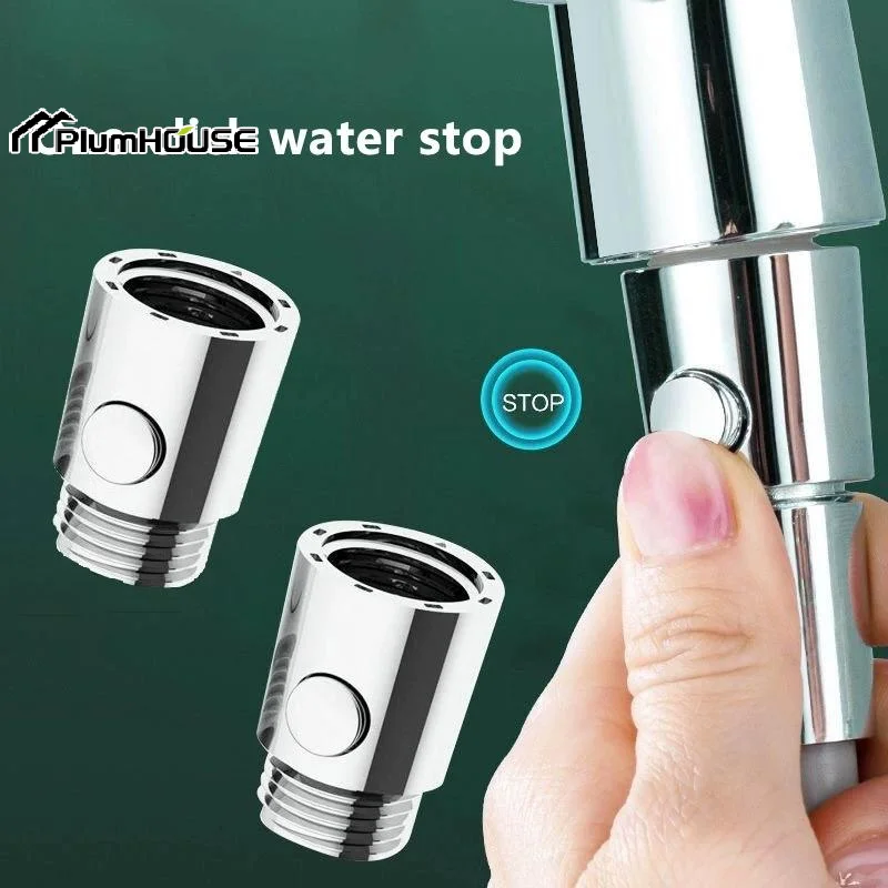Quick Pause One-Button Shower Head Control Switch Water Flow Stop Valve Bathroom Accessory Shower Head Controller