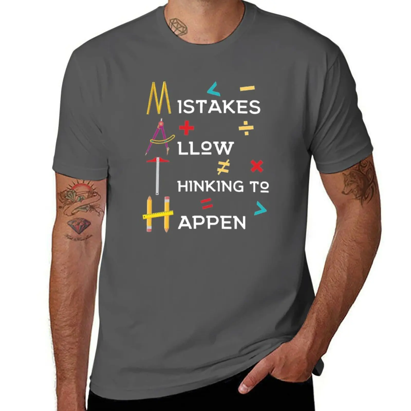 

Allow T Math Women To Shirts for Happen Gifts-Mistakes Men Thinking Funny T-Shirt Vintage Print Crew Neck Tee