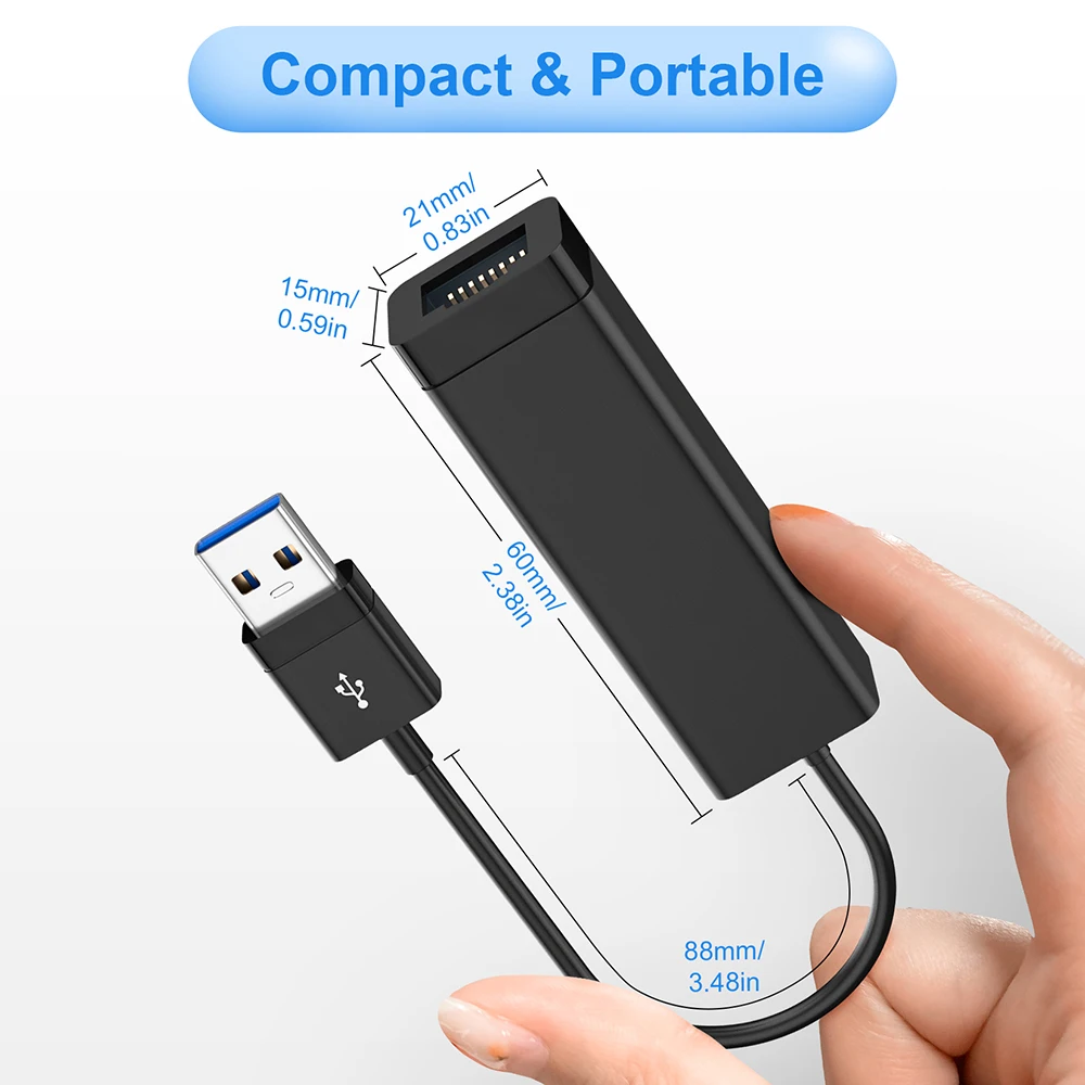 USB 3.0 إلى جيجابت إيثرنت محول 1000Mbps Realtek RTL8153 USB إلى جيجابت RJ45 USB 3.0 Network Hub RJ45 كابل ماك بوك محول