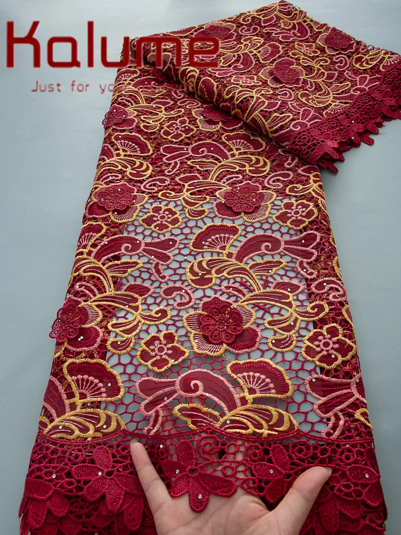 

2025 African Cotton Laces Fabrics Embroidered African French Lace Fabric African French Lace Fabric For Sewing Dress 5Yard F4087