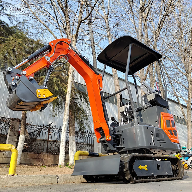 Aangepaste minigraafmachine Minibagger EPA-motor 1 ton nieuwe rupsmicrograver Boerderij Gebruikte kleine graafmachines met cabine