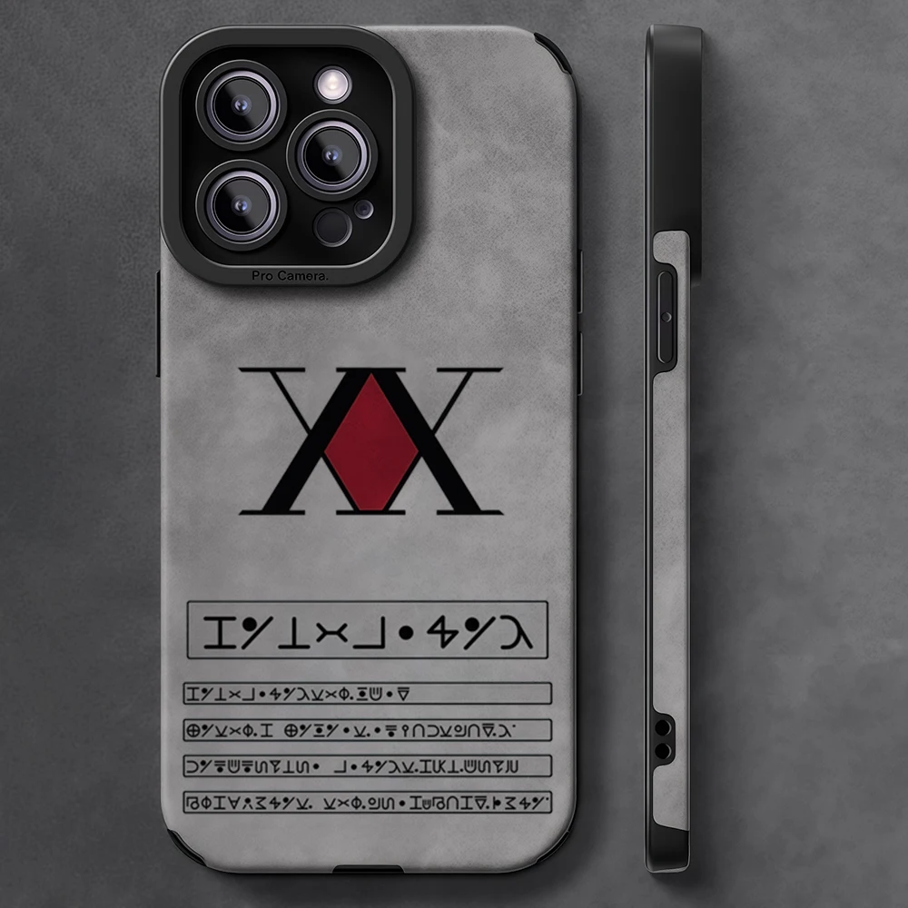 Luxuriöse, stoßfeste Leder-Lammfell-Handyhülle für iPhone 17 16 Pro Max Air 15 14 13 Max Hunter License