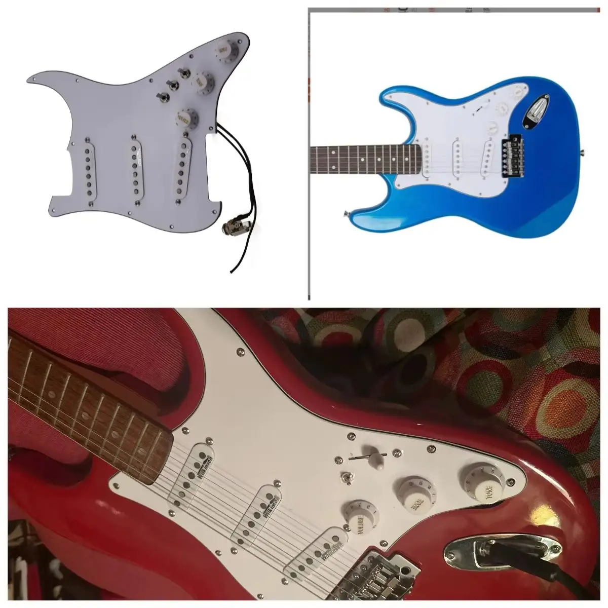 

Wilkinson 7-Way Type Fully Loaded Prewired Pickguard SSS Ainico 5 Single Coil Pickups For Guitar Electric Guitar Parts