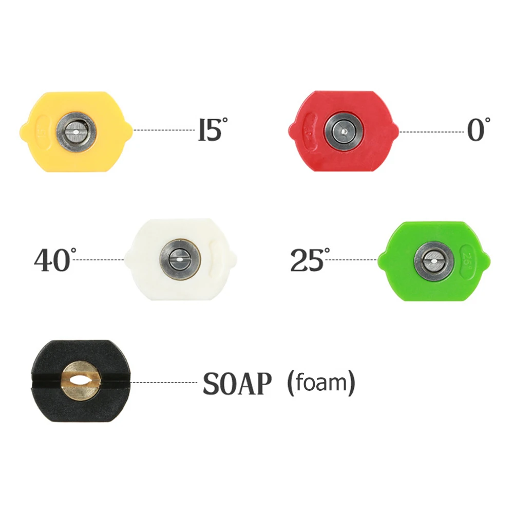 5 Stück Waschmaschine Schneeschaum Hochdruck 250 BAR Lanze Sprühdüsenspitze 5 Farben