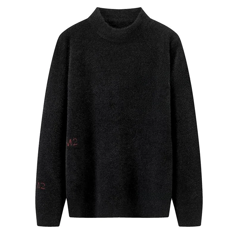 

Мужской вязаный свитер с высоким воротником, облегающий, повседневный, удобный, модный, городской, с длинными рукавами, осенне-зимний