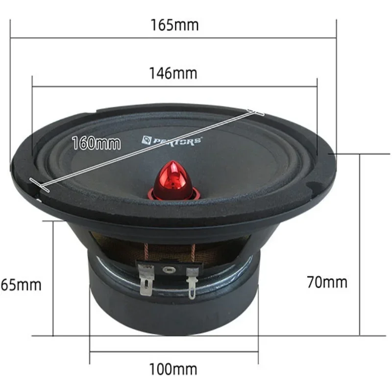 Two car audio subwoofers and tweeters, Pates 6.5-inch car speakers, non-destructive modification