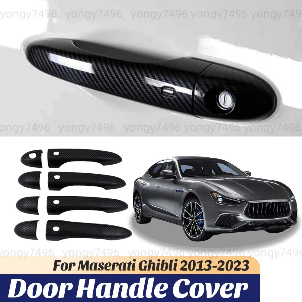 

For Maserati Ghibli 2013 - 2023 Carbon Fiber Glossy Black Door Handle Cover Car Decoration Car Styling Cars Accessories