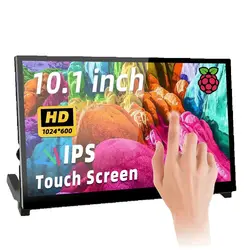 Pantalla táctil LCD IPS de 10,1 pulgadas pantalla HDMI 1024*600 con Monitor de soporte para Raspberry Pi 5 4B 3B