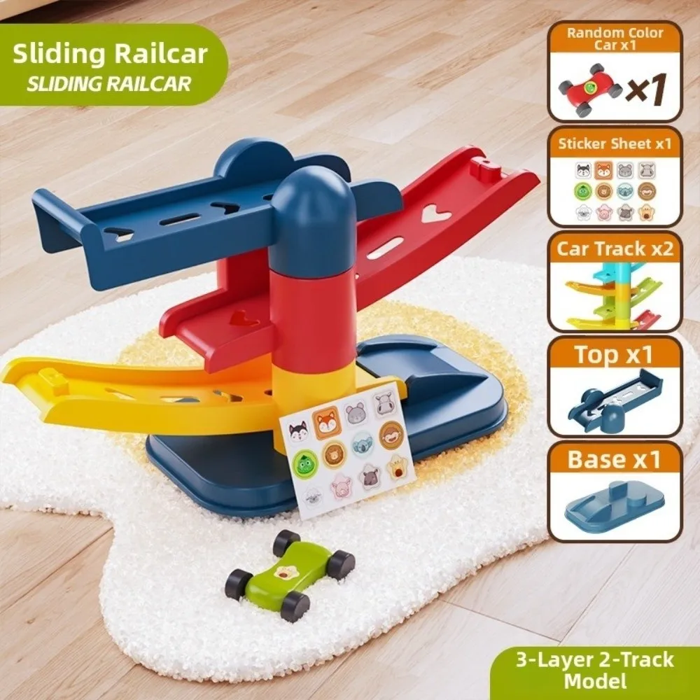 Track Building Racing Track Car Educational Puzzle Design Gravity Rail Car Gravity Powered Multi-layer Parking Sliding Car Kit