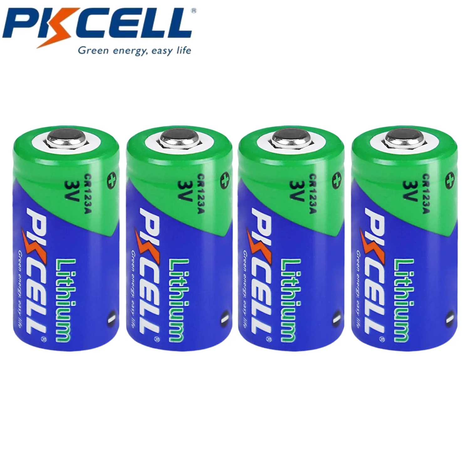 4PCS PKCELL CR123A High Capacity LiMnO2 Battery CR123A 3V Lithium 123 CR123 CR123A SF123 3-Volt Battery Use In Cameras