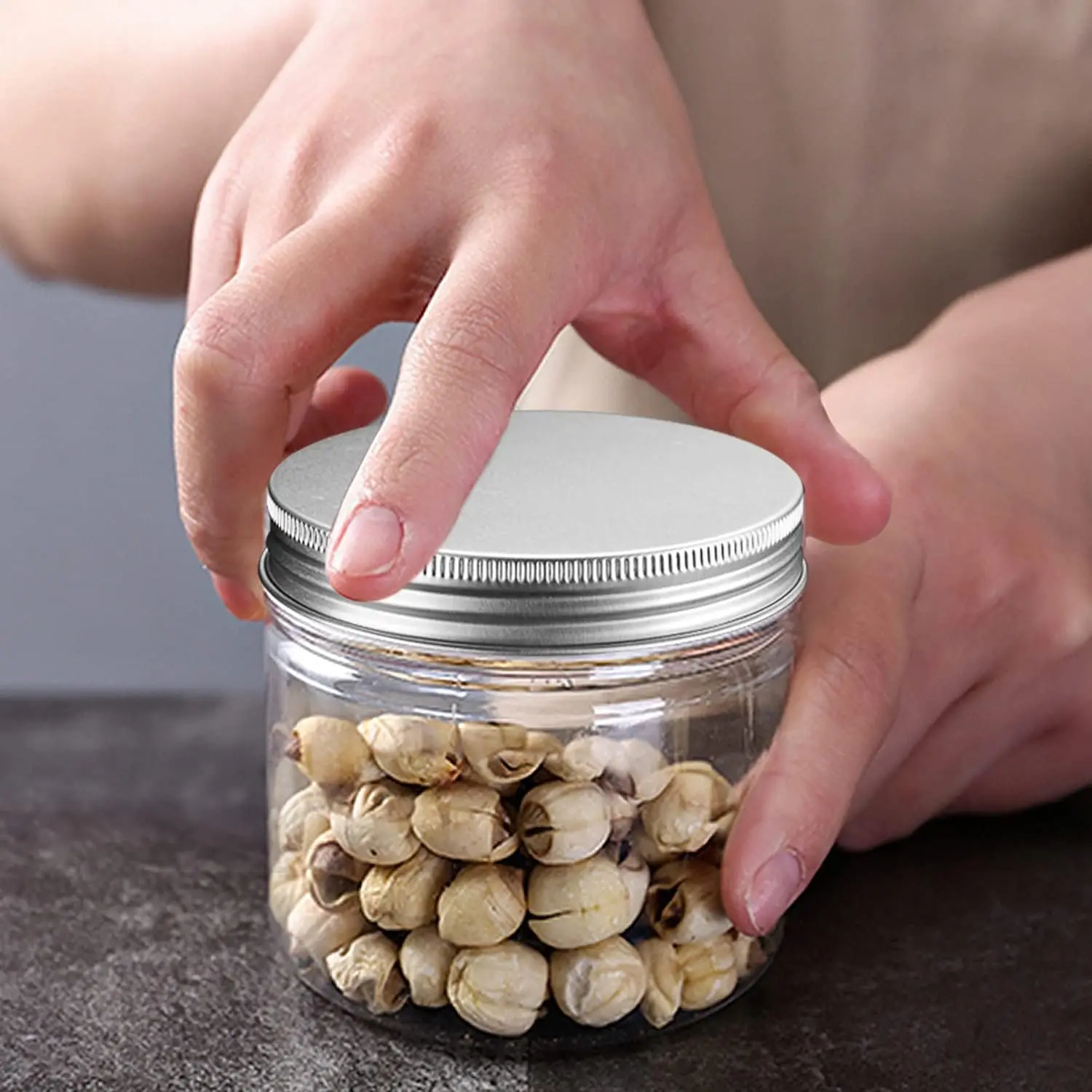 8OZ Clear Plastic Jars Containers with Screw On Lids,for Beauty Products,Kitchen & Household Storage