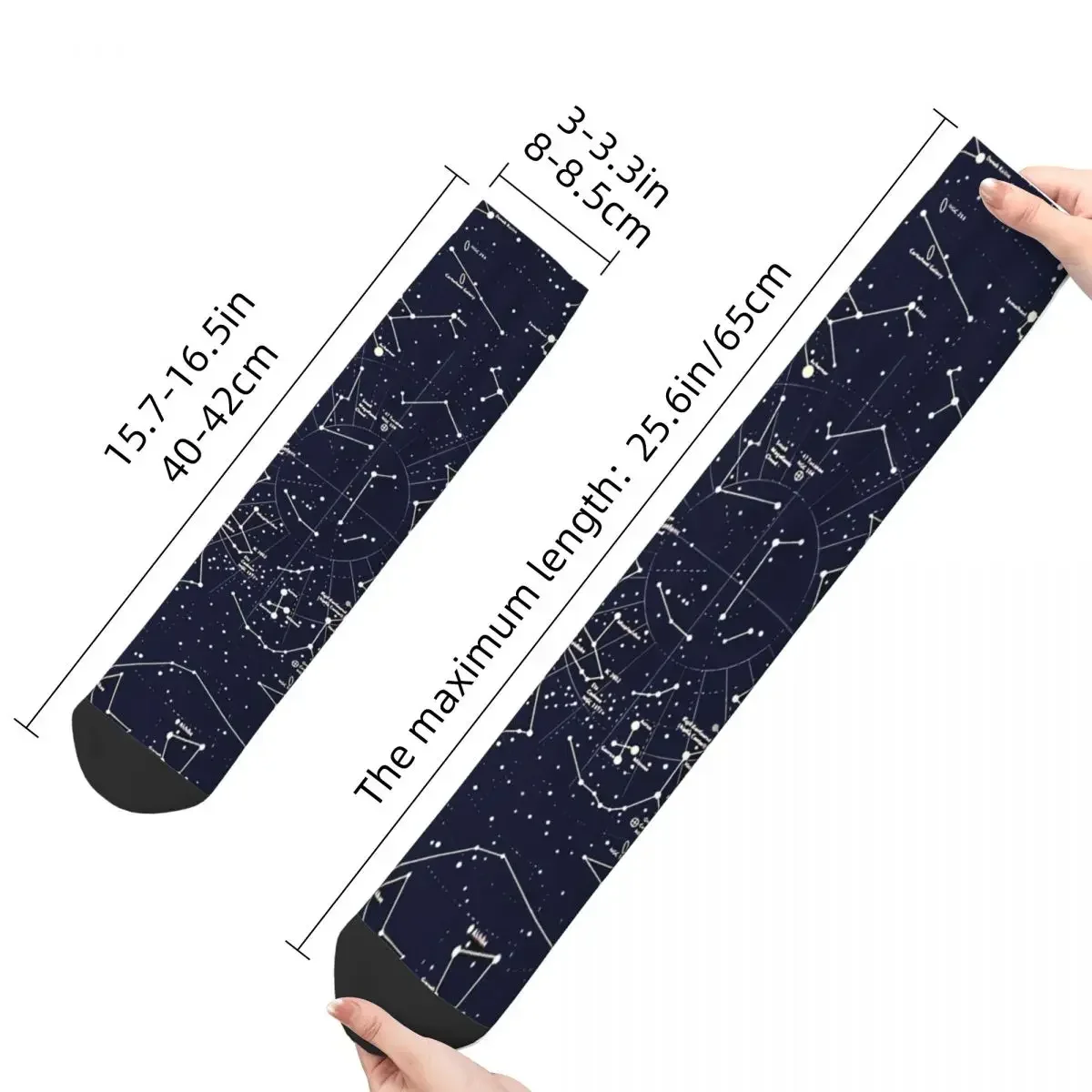 Happy Men's Socks Astronomy Constellations Vintage Harajuku Zodiac Star Hip Hop Casual Crew Crazy Sock Gift Pattern Printed