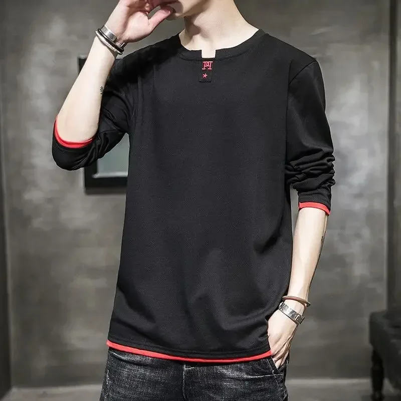 Top Polyester Baggy Pullover T Shirt for Man Spliced Men's Clothing White It Designer Size Aesthetic High Quality A Xl Bulk F