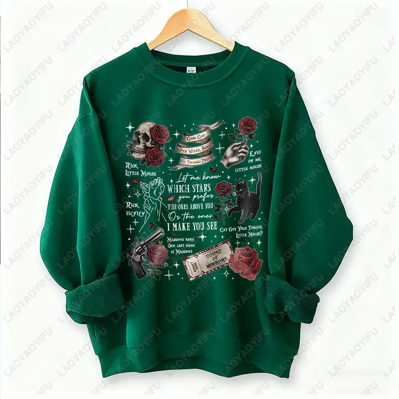 Run Little Mouse Haunting Adeline Dark Romance Book Hoodie Spicy Smut Reader Gifts Black Cat Graphic Pullover Men Women Hoodie view 5