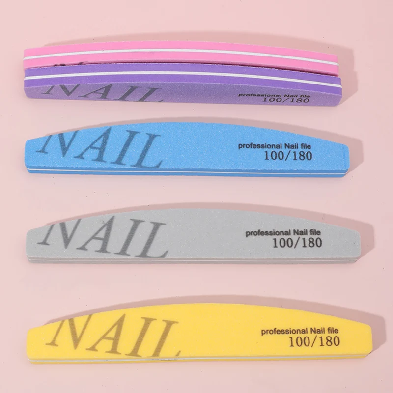 

30Pcs Professional Sponge Nail Files Buffer Block Banana 100/180 Sanding Nails File For Manicure Pedicure Art Nails Accessoires