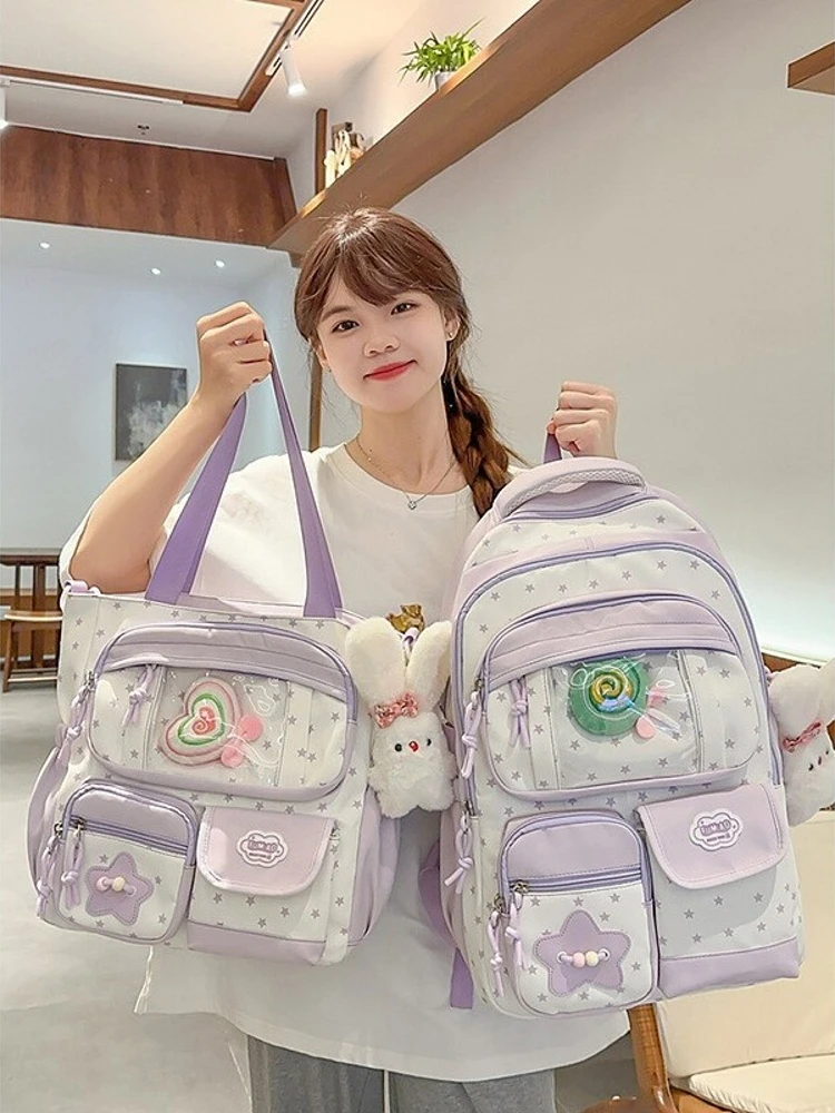 sweet-color-block-lightweight-travel-backpack-student-party-high-aesthetic-dual-shoulder-bag-and-delicate-bookbag