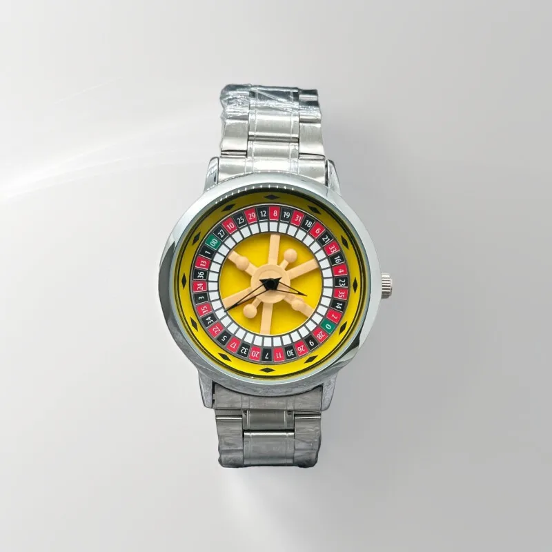 

Fashion Quartz Men Watch Rotating Dial Las Vegas Roulette Desktop Theme Watch Men Waterproof Business Luminous Clock AAA Watches