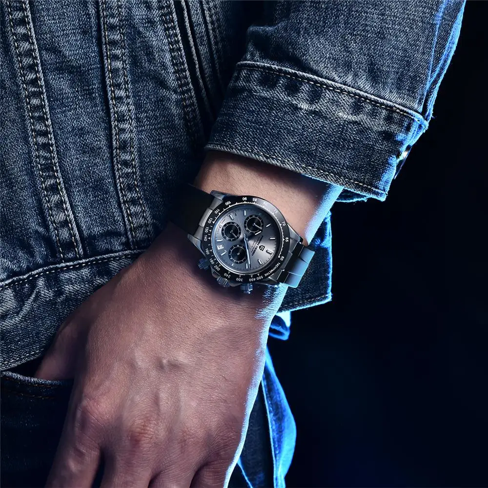 PAGANI DESIGN-reloj analógico de cuarzo para hombre, accesorio de pulsera resistente al agua con cronógrafo, complemento masculino deportivo de marca de lujo con fecha automática, 2024