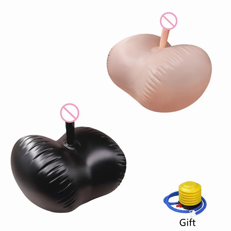 Inflatable Stretchy Sex Chair Durable Sex Ball with Dildo Love Position Stool Masturbation Adult Products Swinging Sex Cushion