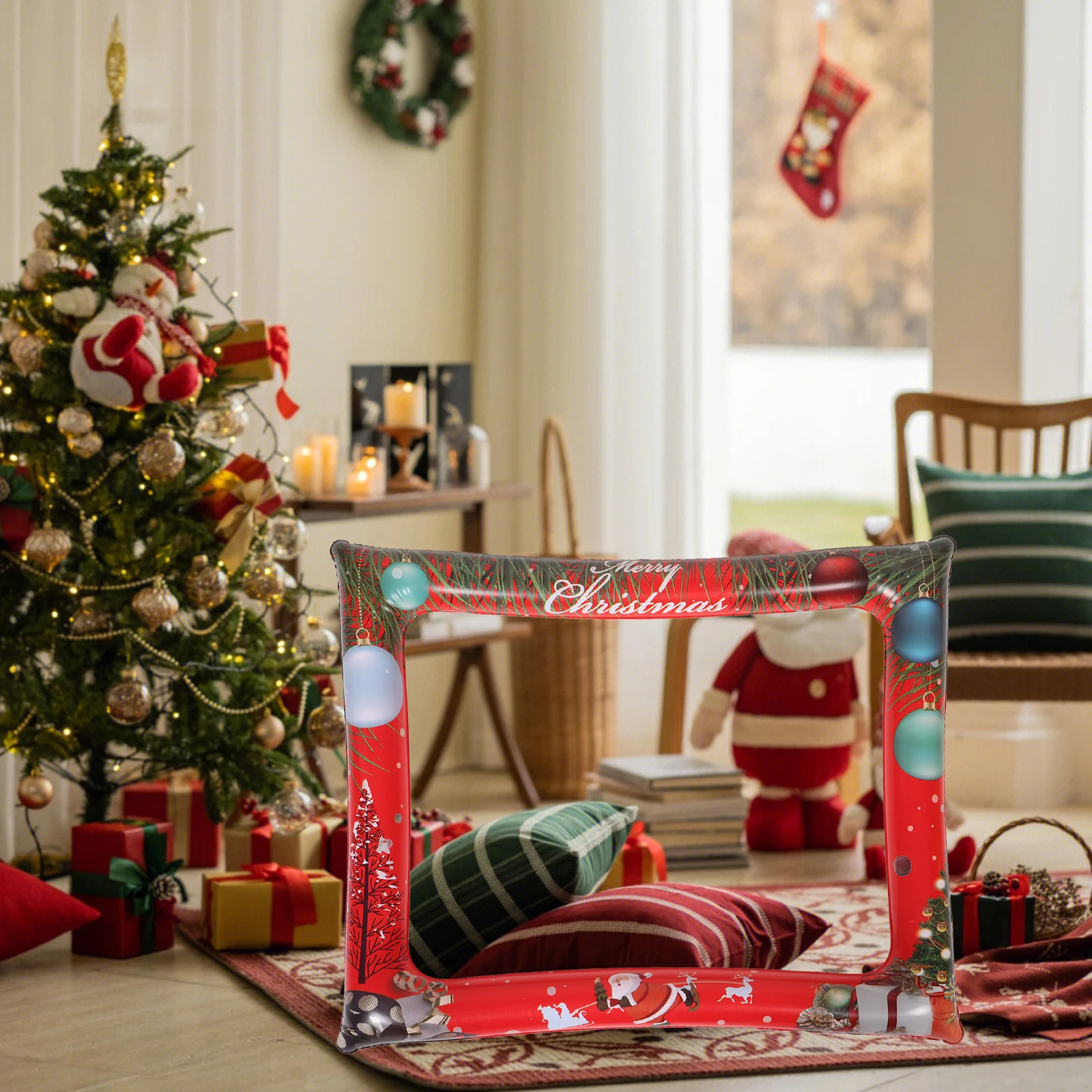 

Inflatable Photo Frame Christmas Party Props Fun Holiday Decoration For Xmas Events Family Gatherings Office Parties Reusable