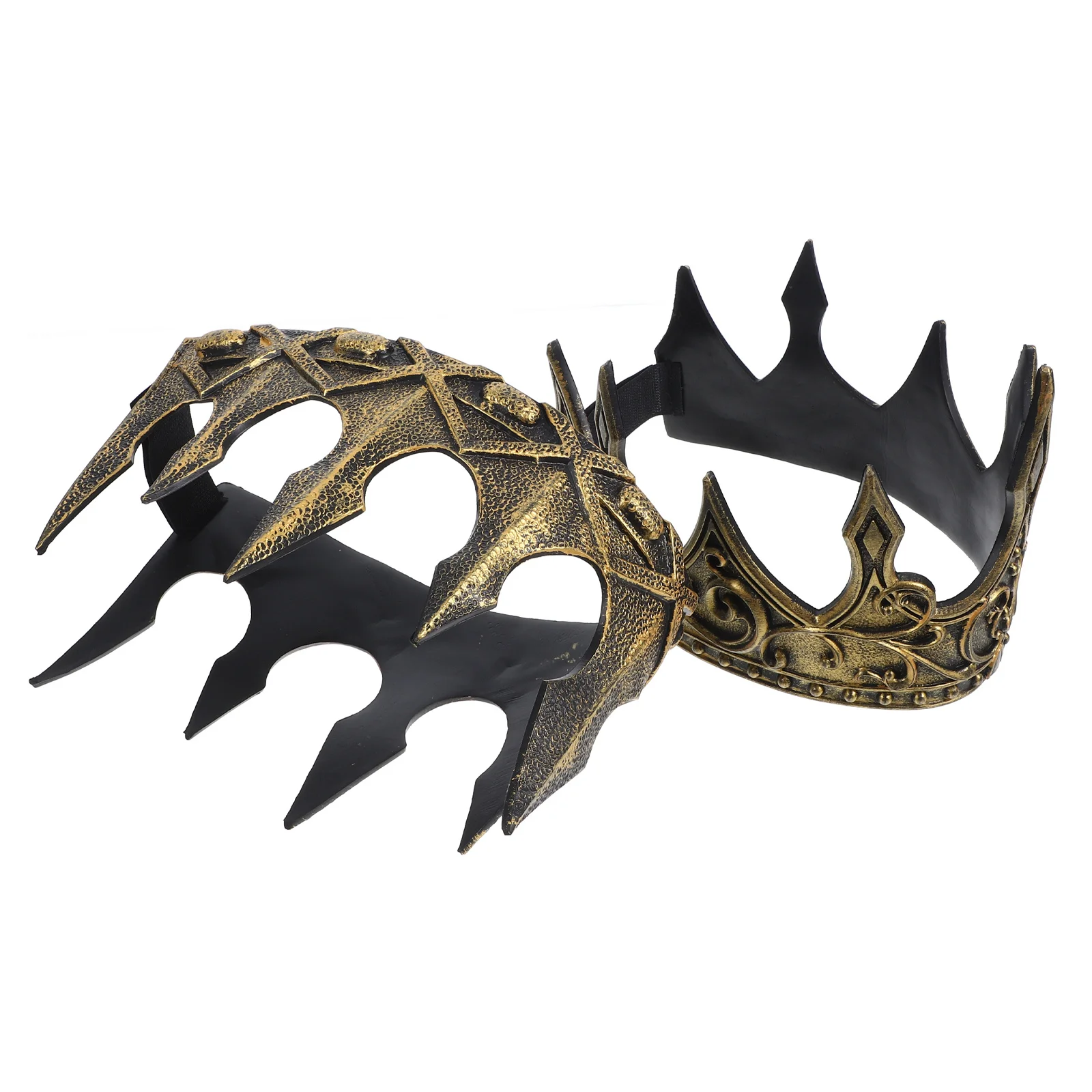 

2Pcs Medieval King Crowns for Men Cosplay Halloween Theater Performance Birthday Party Photo Prop Medieval Crown