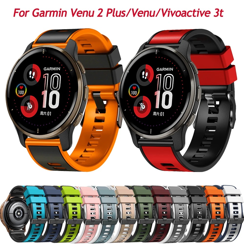 20/22MM pasek do zegarka dla Garmin Venu 2 Plus/SQ Vivoactive 3 3t inteligentny zegarek silikonowy Forerunner 245 645 158 bransoletka z nadgarstkiem