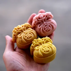 Guochaofeng 75g Yuanbaofu Bag Mid-Autumn Moon Cake Mould Hand-pressed Steamed Bread Pastry Household Mould