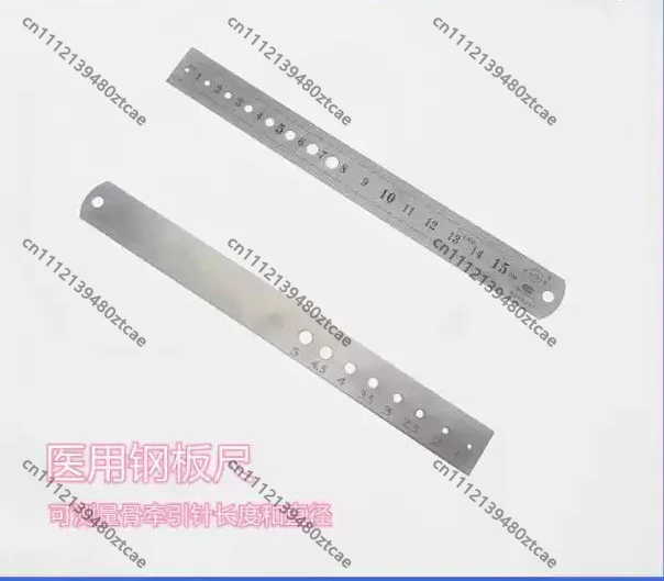 Stainless Steel Medical Orthopedic Measuring Ruler With Holes Measure Bone Plate Screw Wire Bone Surgery Measuring Tool