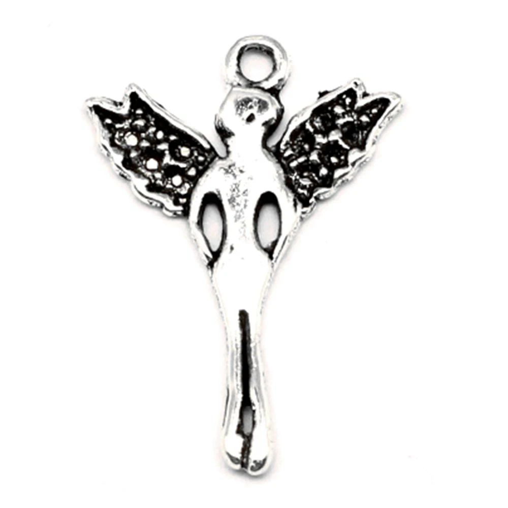 30pcs 23x17mm Butterfly Fairy Charms Pendant For Jewelri Children Diy Woman Jewelri Antique Silver Color