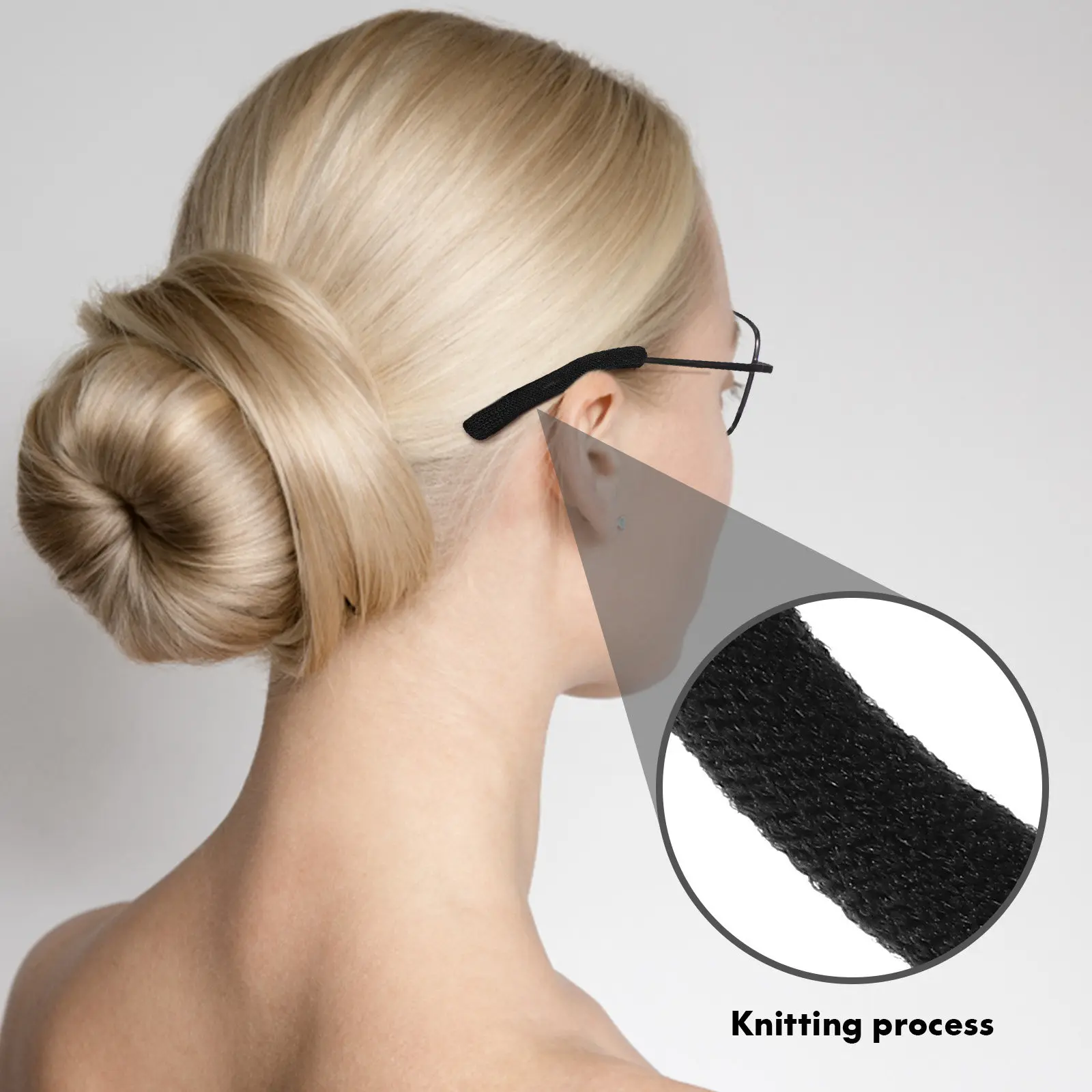 

2Pairs Glasses Temple Tips Sleeves Nylon Spandex Knitting Soft Comfortable Glasses Anti Slip Cushions Ear Pads Accessories