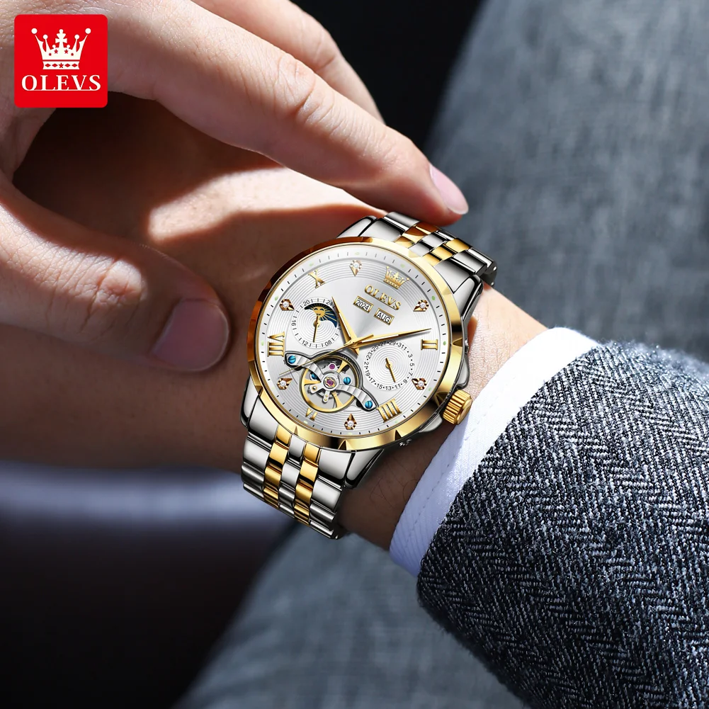 OLEVS brand multifunctional men's watch new luminous waterproof fully automatic mechanical watch men's watch 6691