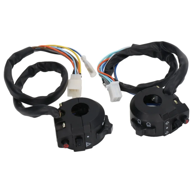 

Pair Motorcycle Handlebar Switch Assembly Headlight Turn Signal Horn Control Replacement For CG125
