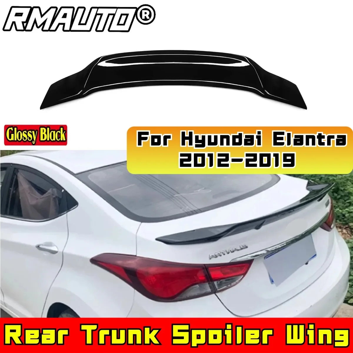 Rear Trunk Spoiler Wing Rear Trunk Spoiler Car Rear Spoiler For Hyundai Elantra 2012-2019 Body Kit Car Accessories