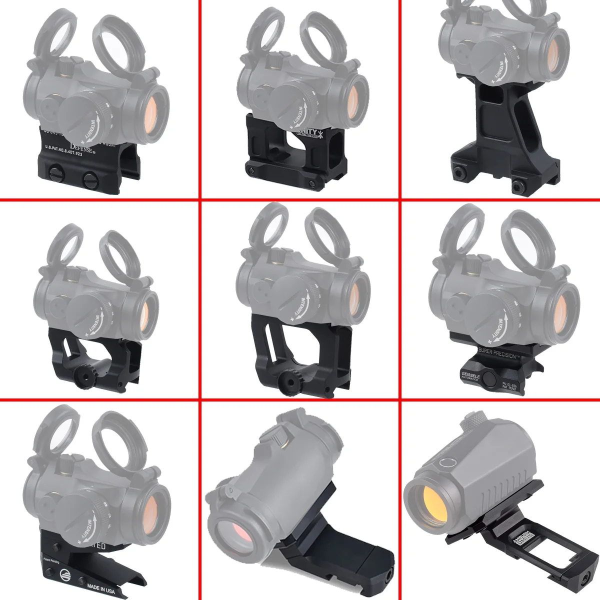 

Тактическое быстрое крепление UNITY Fast Riser Mount DANIEL DEFENSE для прицелов Aimpoint T1 T2 с красной точкой, кронштейн для оптики, совместим с 20-мм планкой Picatinny