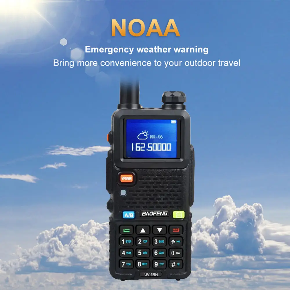 Baofeng UV-5RH  Four Band Walkie Talkie 136-174 220-260MHz 400-480MHz Wirless Copy Frequency Search Weather Forecast FM Radio