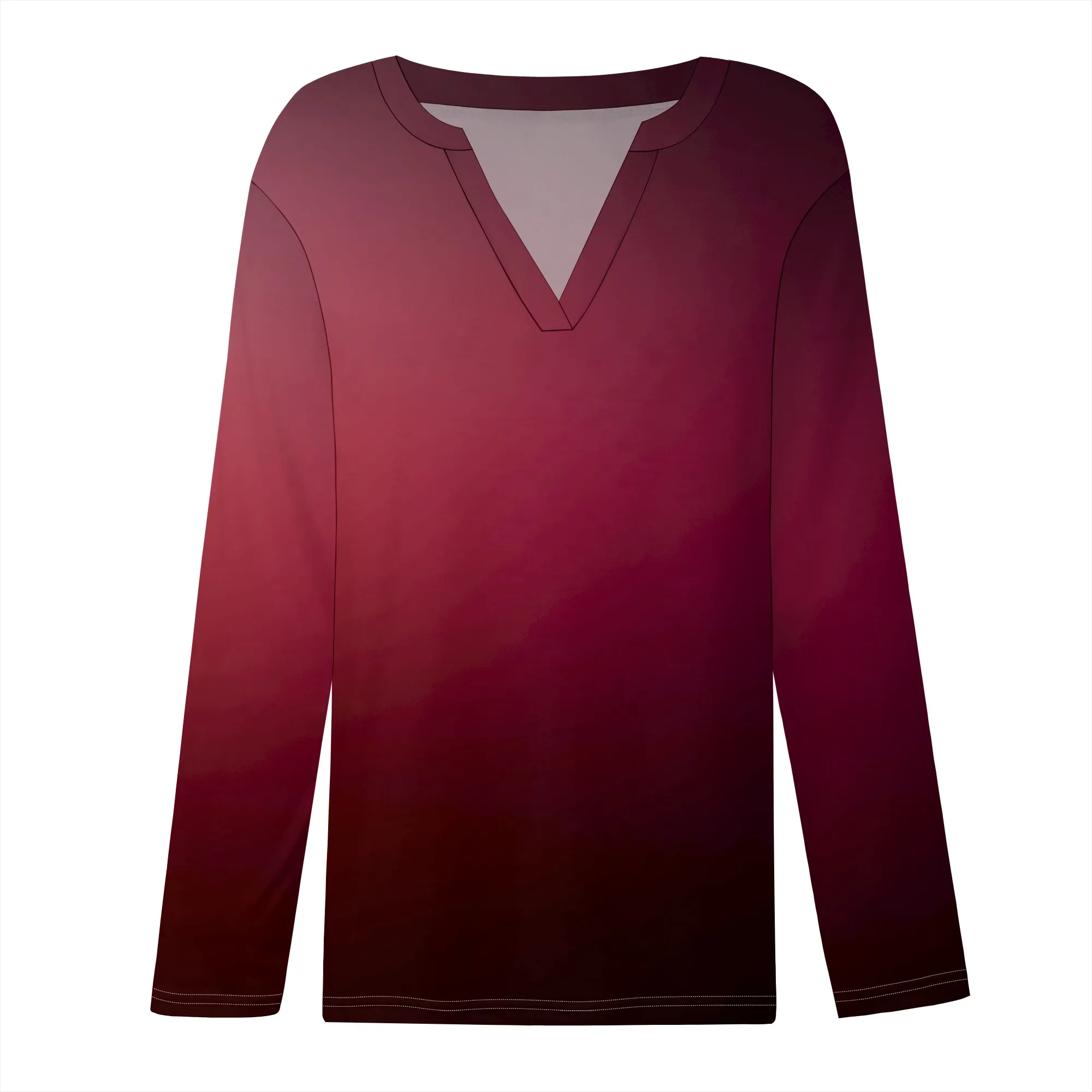เสื้อแขนยาวผู้หญิง V คออินเทรนด์หลวม Fit Tunic Tops สําหรับผู้หญิง Dressy เสื้อลําลองสตรีเสื้อผ้าฤดูใบไม้ร่วง