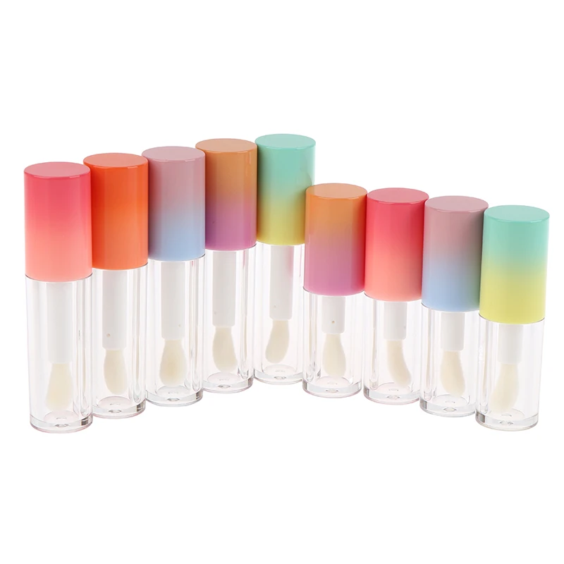 ● Bouteille de glaçage à lèvres en plastique de 4ML/6ML, 1 pièce, avec porte-clés dégradé, Tube vide de brillant à lèvres, bouteille d'échantillon rechargeable