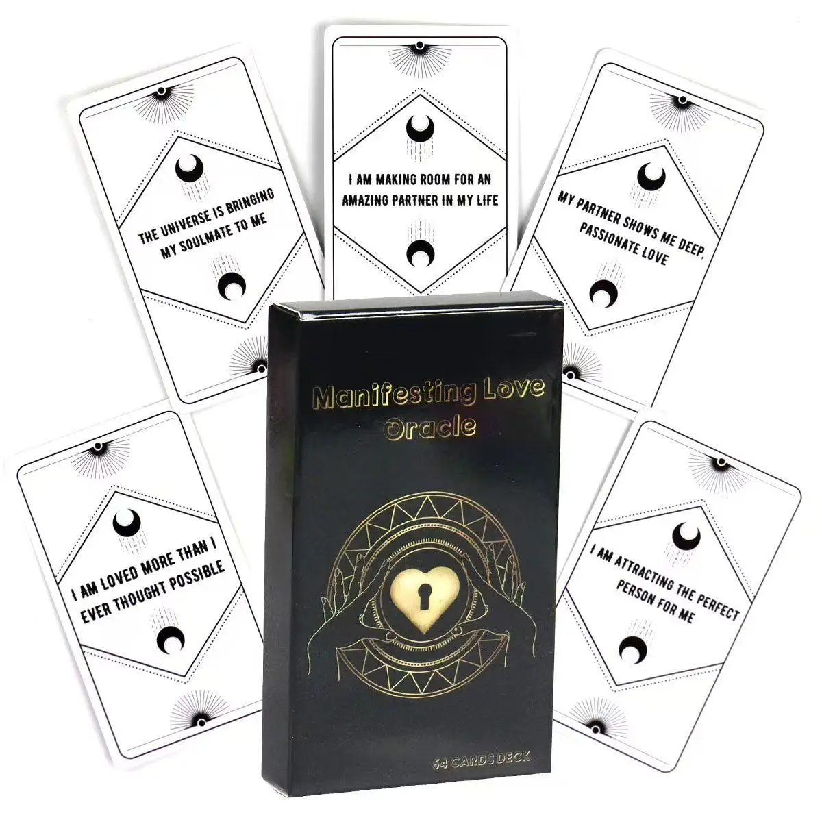 Manifesting Love Affirmation Cards - Affirmation Deck To Manifest Your Soulmate & Attract Love 54 Pcs Cards 10.3*6cm